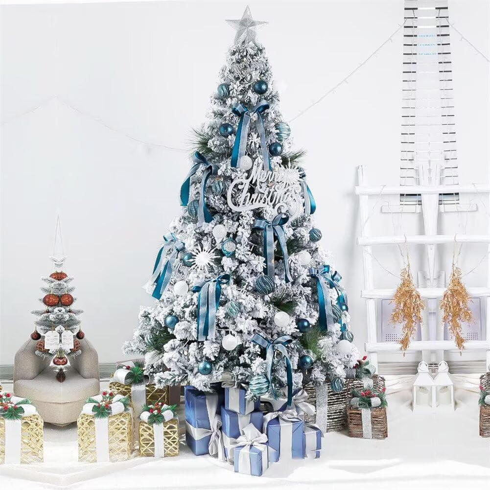 Amazon.co.jp: クリスマスツリー 180cm ブルー 雪化粧 christmas tree